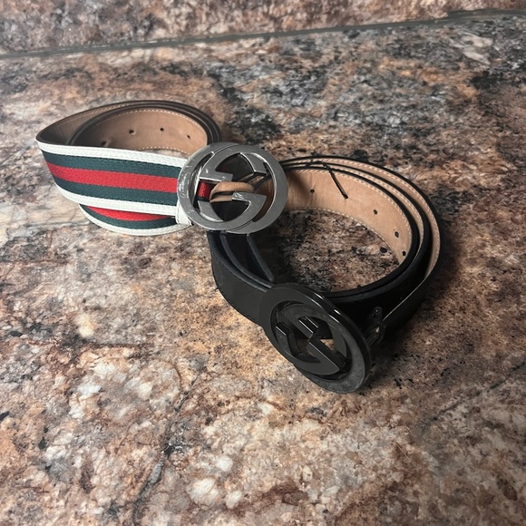 Gucci belts black size 40 and white 38 - Picture 1 of 3